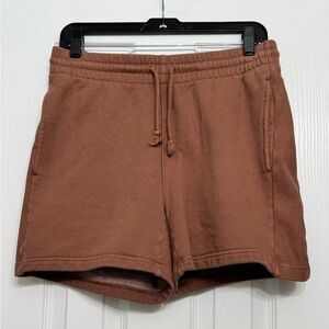 Aritzia TNA Cozy Fleece Boyfriend 4" Sweat Short Brown